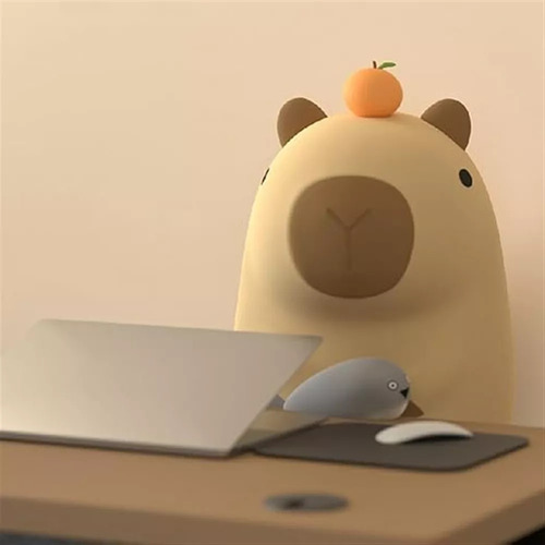 Luz Nocturna De Silicona Capybara Cute Anime Con Control Tác