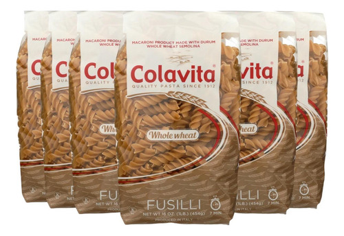 Kit Com 6un Fusilli Integral Colavita Grano Duro 500g