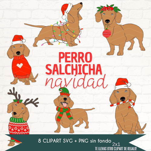Perro Salchicha Navidad Clipart Imágenes Svg Png 
