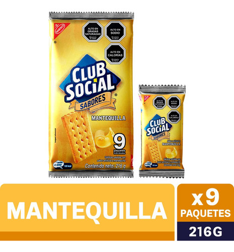 Galletas Saladas Club Social® Mantequilla 9 Paquetes X 24g