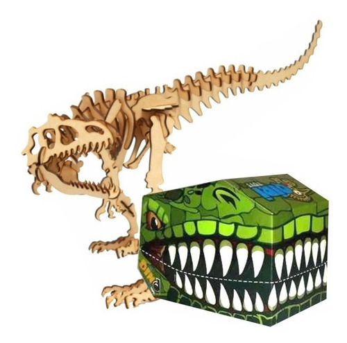 Dinosaurio Tiranosaurio Rex Armar Esqueleto Madera Puzzle 3d