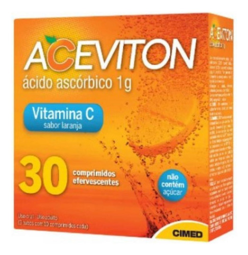 Aceviton 1g Sabor Laranja Com 30 Comprimidos Efervescentes