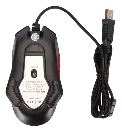 Ratón Óptico Con Cable Para Jugadores De 7200 Dpi, Ratones S