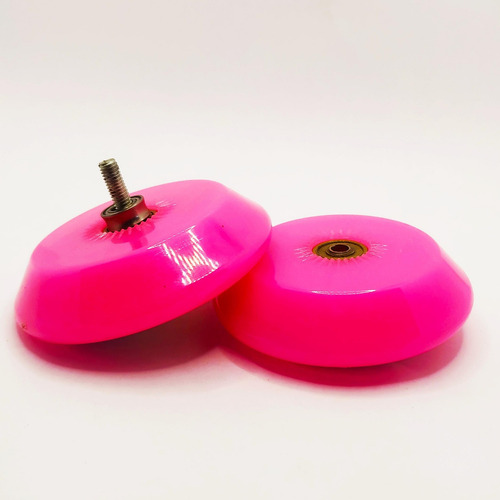 Imagem 2 de 2 de Ioio Profissional De Rolamento Rosa Yoyo Brasil + 5 Cordas