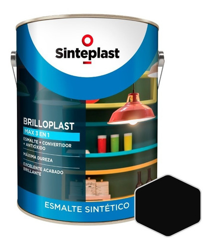 Brilloplast | Esmalte Convertidor 3 En 1 Negro | 4lts