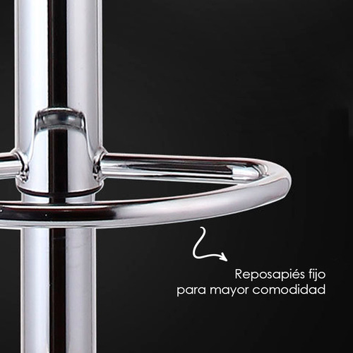 Silla De Bar Acolchada Con Respaldo Medio Taburete Ajustable Color Negro Talla N/A