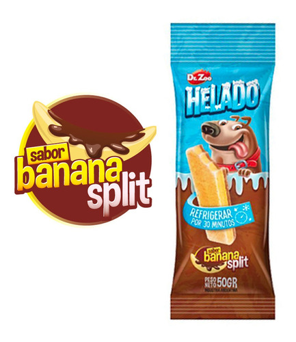 Golosina Helados Snack Perro Sabor Banana Split Refrescantes