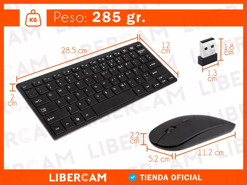 Kit Teclado Mouse Inalambrico Usb Pc Notebook Tablet Pila