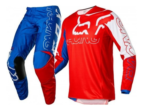 Traje Fox Racing 180 Skew Rojo Azul