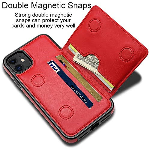 Funda Para iPhone 11 Rojo 6.1 Pulgada Piel Sintetica - 1