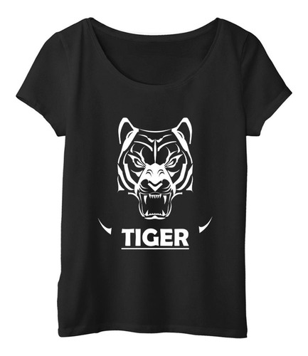 Remera Mujer  Color Tiger Angry Tigre Rugiendo Vector