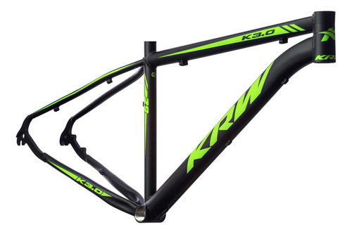 Quadro Bicicleta Aro 29 Alumínio 6061 Mtb - Krw Cor Preto/verde Fosco