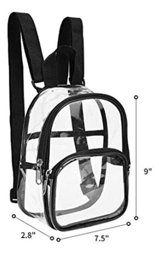 Mochila Transparente Con Bolsillo Frontal Transparente Para