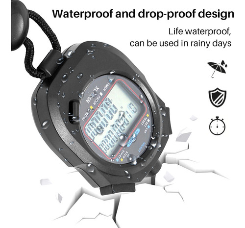 Cronómetro Deportivo Electrónico Digital, Resistente Al Agua