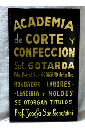 Cartel Corte Y Confeccion Letras Laminas Oro Epoca Peronista