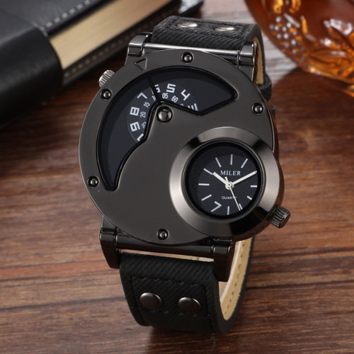 Relógio Masculino Miler Large Dial Dual Movement Canvas Band