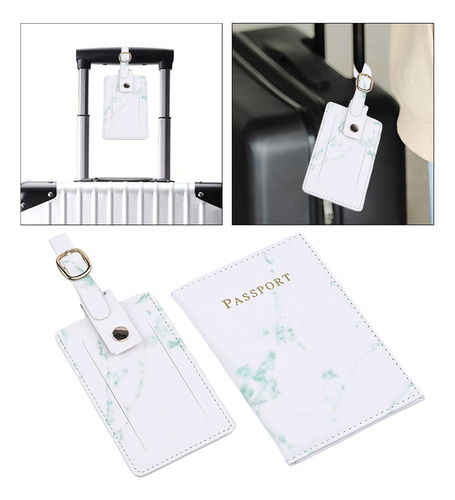 Funda De Pasaporte De Viaje Simple Y Juego De Etiquetas De