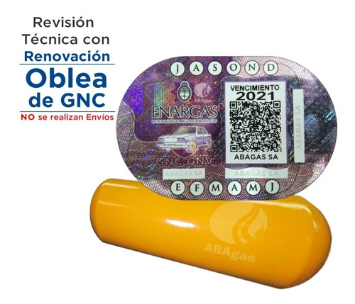 Imagen 1 de 4 de Renovacion Oblea Gnc Gas En El Acto Oferta Promocion Abagas