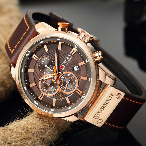 Reloj Pulsera Curren Moderno De Cuero Sintético Para Hombre