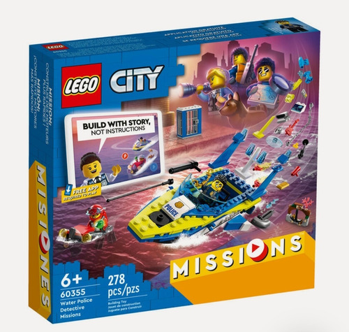 Lego City Missions 60355 Policía Acuática 278 Piezas