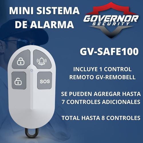 Mini sistema de alarme sem fio Governor GV-Safe100 W3