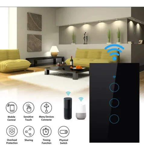 Switch Inteligente Táctil Wifi Alexa Google Siri *3 Botones*