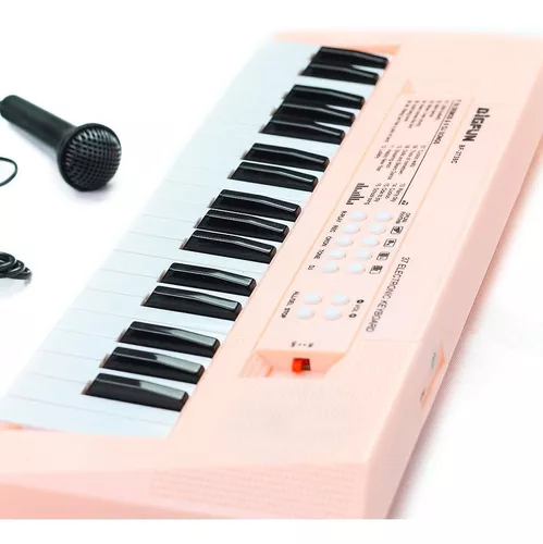 Piano de Teclado para Crianças, Rosa Multifuncional 22 Músicas