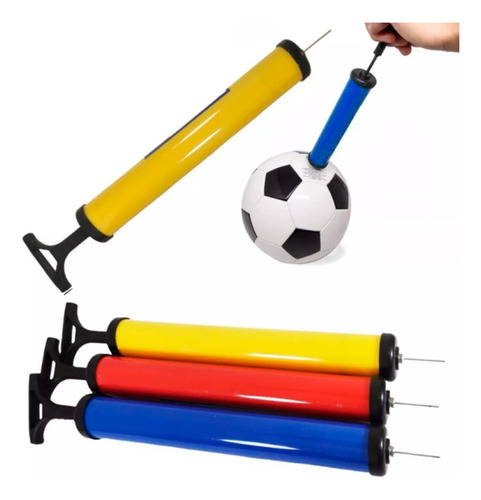 Bomba De Ar 19 Cm Manual Agulha Bola Metal