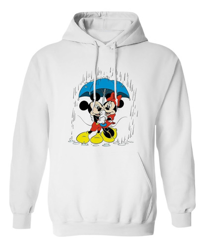 Sudadera Con Gorro Minnie Y Mickey Mouse Bajo La Lluvia