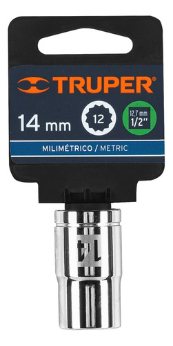 Dado 1/2' 12 Puntas Milimetrico 14 Mm Truper 13528 Color Plateado