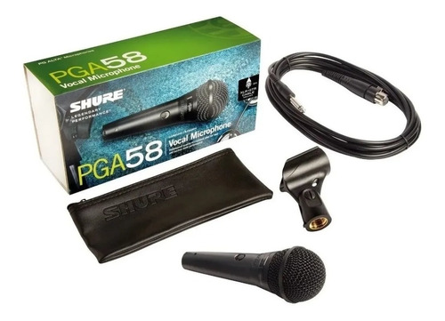 Micrófono Shure Pga58 Qtr Vocal Con Cable Canon Plug + Funda