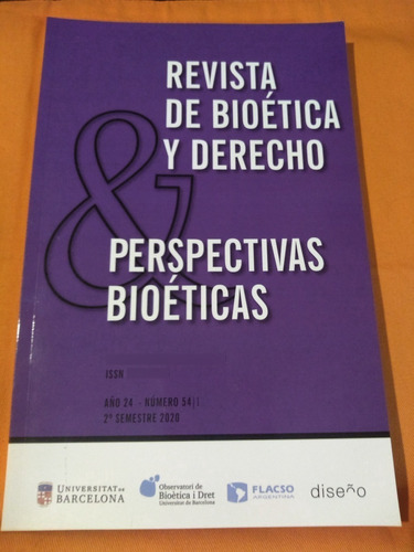 Revista De Bioetica Y Derecho. Año 24 -numero 54/1