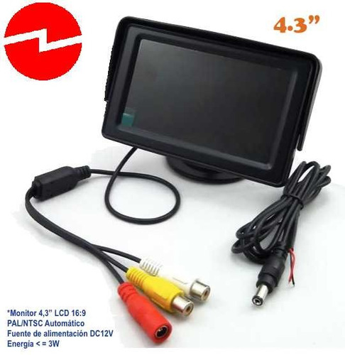 Monitor Pantalla Color 4,3 Lcd Auto, Casa, Ofi, Retroceso