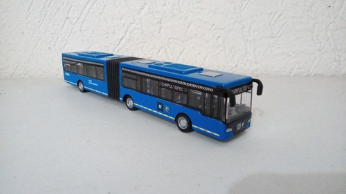 Trolebús Articulado Azul Miniatura A Escala 1/87