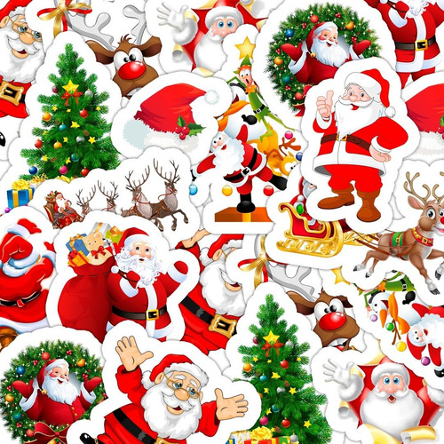 Stickers De Santa Claus Papa Noel Calcos 24 Stickers Navidad