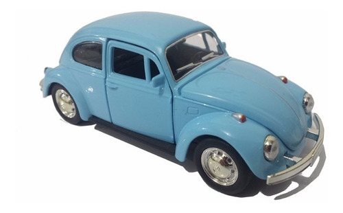 Carrinho Fusca Azul Claro De Ferro - Beetle - Miniatura 1/32