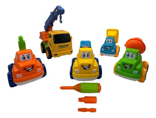 Juguete Vehículos Carritos 5pzs Didáctico Con Accesorios