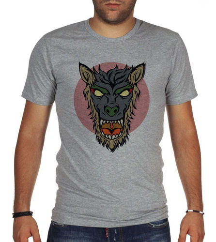 Remera De Hombre Under The Moon Wolf Debajo De La Luna