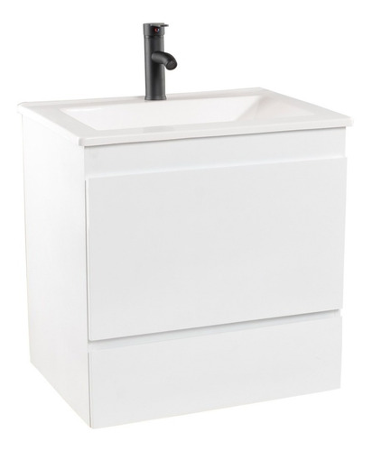 Imagen 1 de 2 de Mueble para baño Eka Sanitarios Milan con mesada de 50cm de ancho, 60cm de alto y 40cm de profundidad con bacha y mueble color blanco con un agujero para grifería