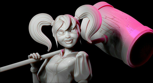 Imagen 4 de 4 de Fanart Harley Quinn Dc Superhero Girls- Arte Plastico