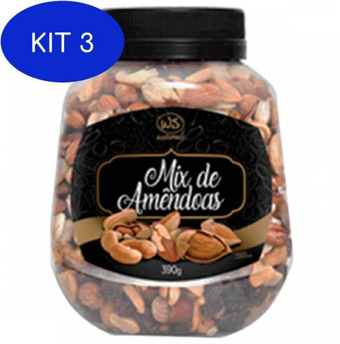 Kit 3 Mix De Amendoas Ws Naturais 390g