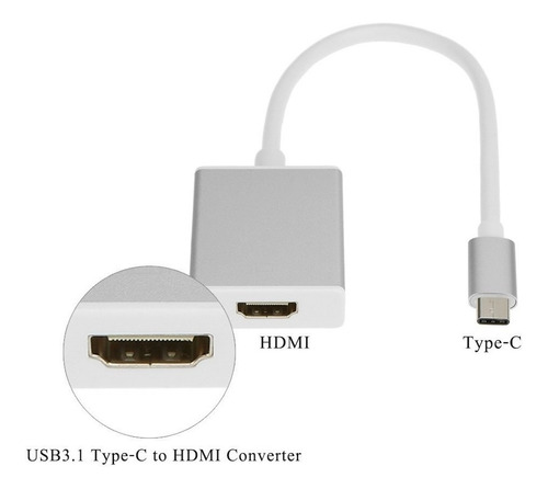 Convertidor Tipo C A Hdmi Para Portatiles Y Celulares.
