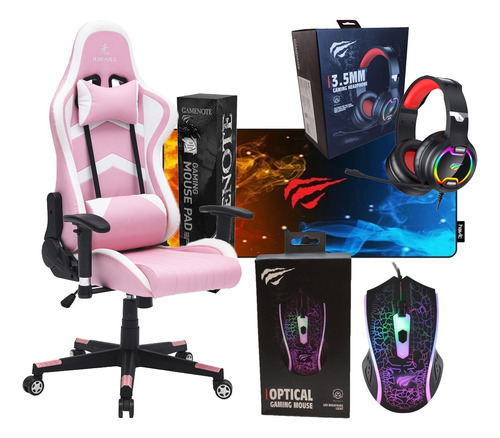 Combo Kit Gamer Silla + Mousepad + Auriculares + Mouse Usb 
