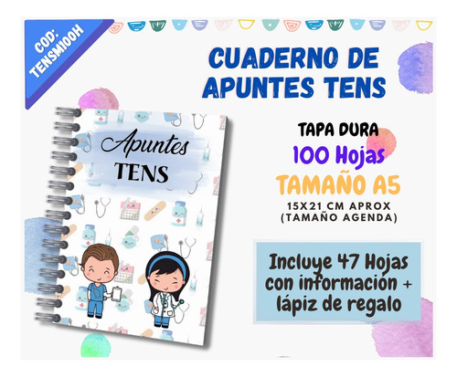 Cuaderno / Agenda / Apuntes / Tens / A5 (grande) 100h