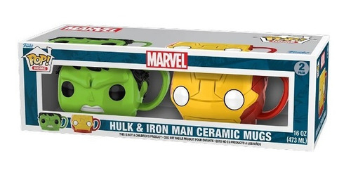 Funko Pop Tazas Iron Man Y Hulk Marvel 502 Ml Exclusiva 2022