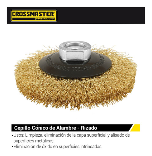 Cepillo Cónico De Alambre Rizado Ø 100 Mm Crossmaster 998093