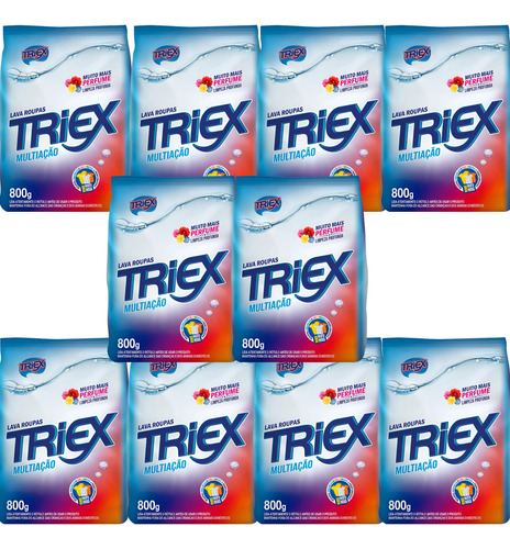 Sabão Triex Multiação 800g - Kit Com 10 Unidades