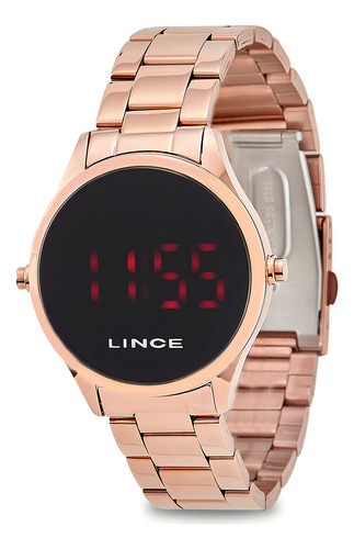 Relogio Lince Feminino Digital Led Mdr4618l Vxrx Rose Preto