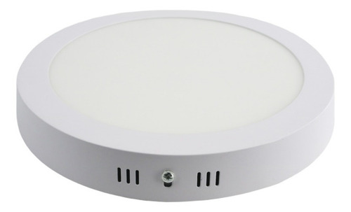 Panel Led Redondo De Sobreponer 18w=100w Luz Cálida Estructura Blanco