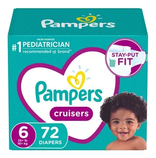 Pampers Cruisers - Pañales Etapa 6, 72 Piezas. Para Bebés De